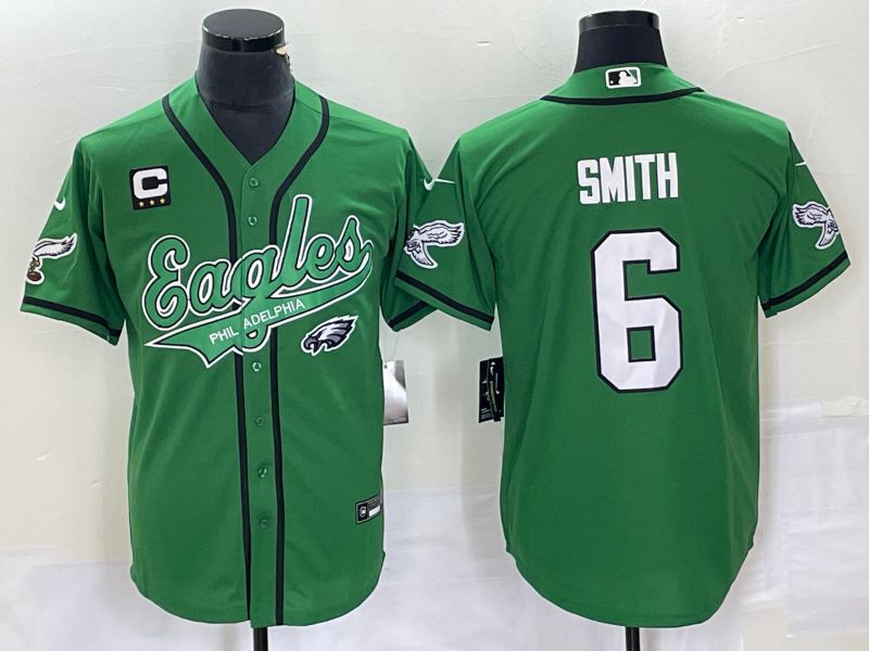 Men Philadelphia Eagles #6 Smith Green Co Branding Game NFL Jersey style 4->philadelphia eagles->NFL Jersey